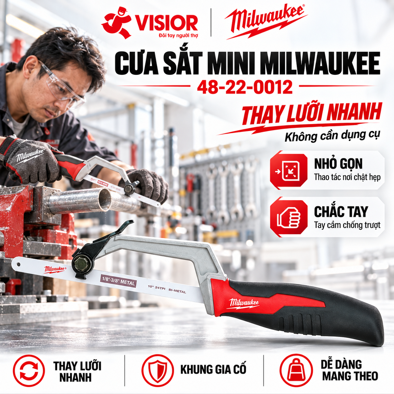 CƯA SẮT CẦM TAY MILWAUKEE 48-22-0012