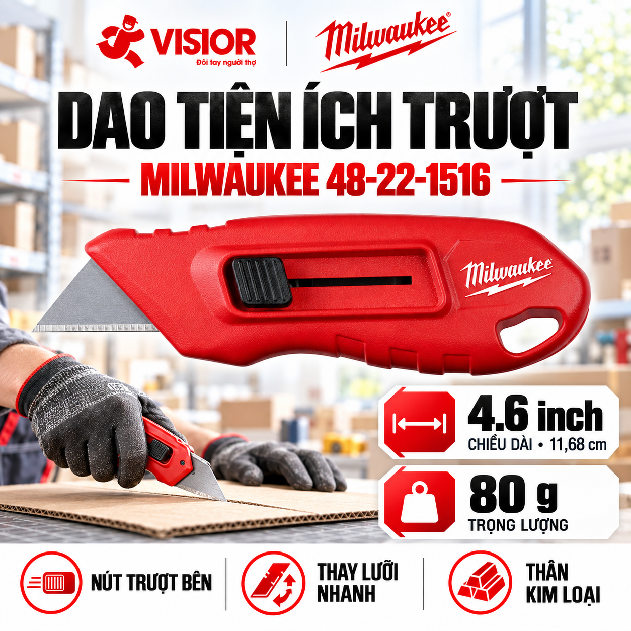 DAO TRƯỢT ĐA DỤNG MILWAUKEE 48-22-1516