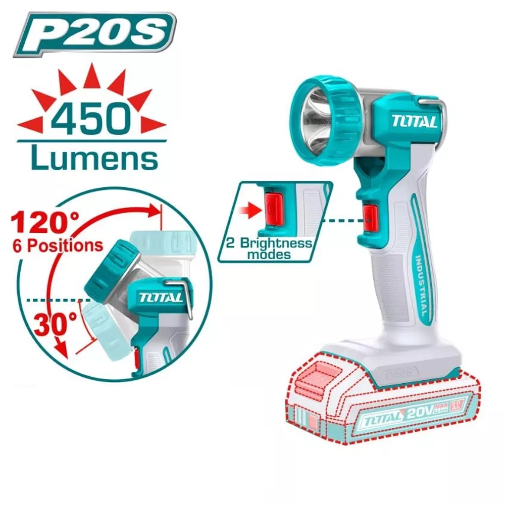 ĐÈN LÀM VIỆC DÙNG PIN 20V TOTAL TWLI2058