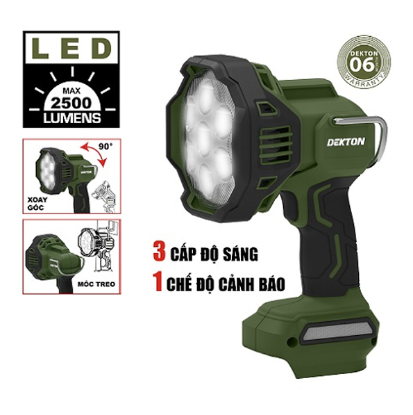 ĐÈN LÀM VIỆC XÁCH TAY DÙNG PIN 21V DEKTON M21-D2500XLM