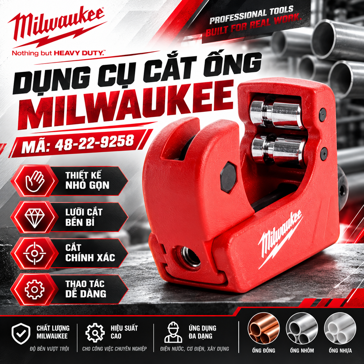 DỤNG CỤ CẮT ỐNG MINI 3/4 MILWAUKEE 48-22-9258