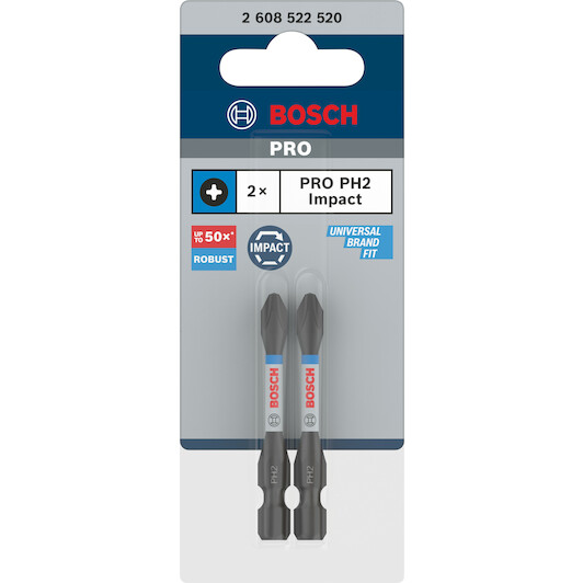 Đầu vặn vít PH2 Power Bit (1 đầu), 2pcs 2608522520 Bosch