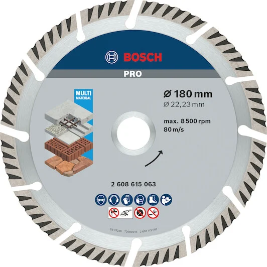 Đĩa cắt kim cương 180x22.2mm đa năng 2608615063 Bosch