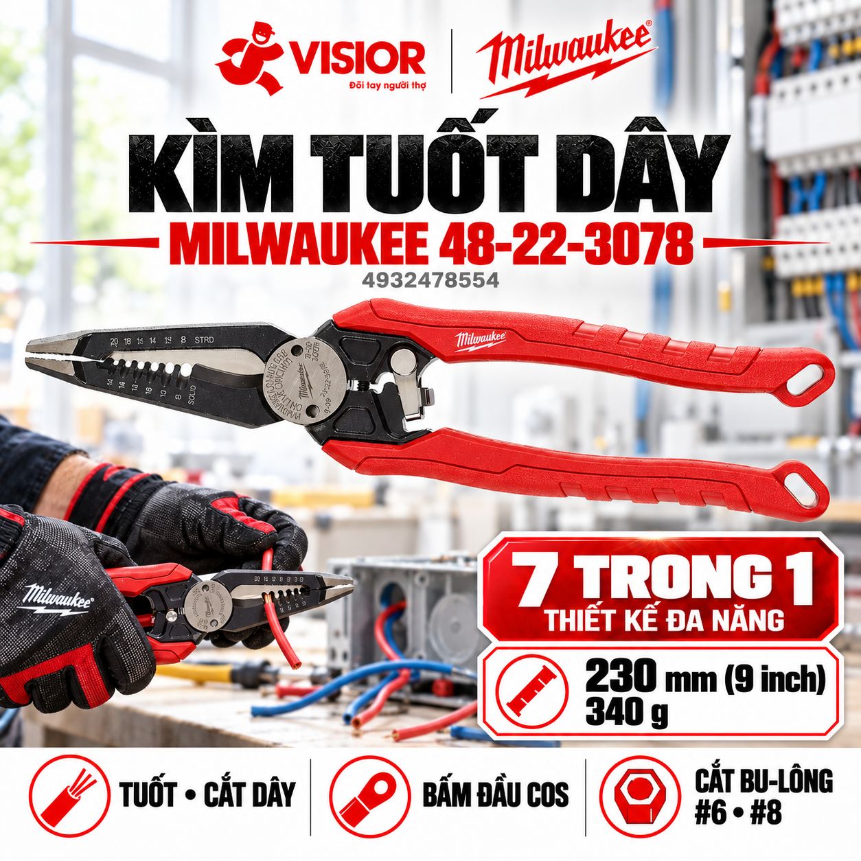 KỀM 7 IN 1 MILWAUKEE 48-22-3078