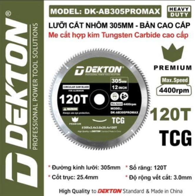 LƯỠI CẮT NHÔM, CẮT GỖ 305MM CAO CẤP DEKTON DK-AB305PROMAX