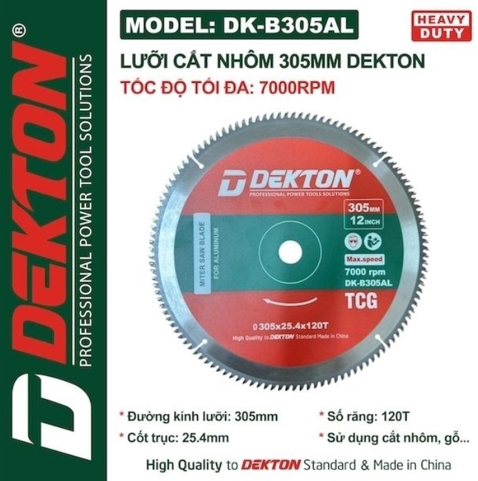 LƯỠI CẮT NHÔM, CẮT GỖ 305MM DEKTON DK-B305AL