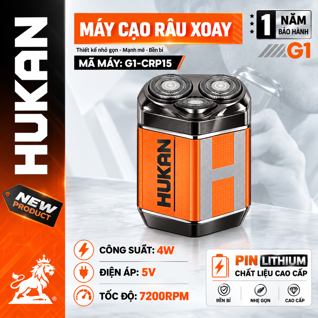 MÁY CẠO RÂU HUKAN XOAY G1-CRP15