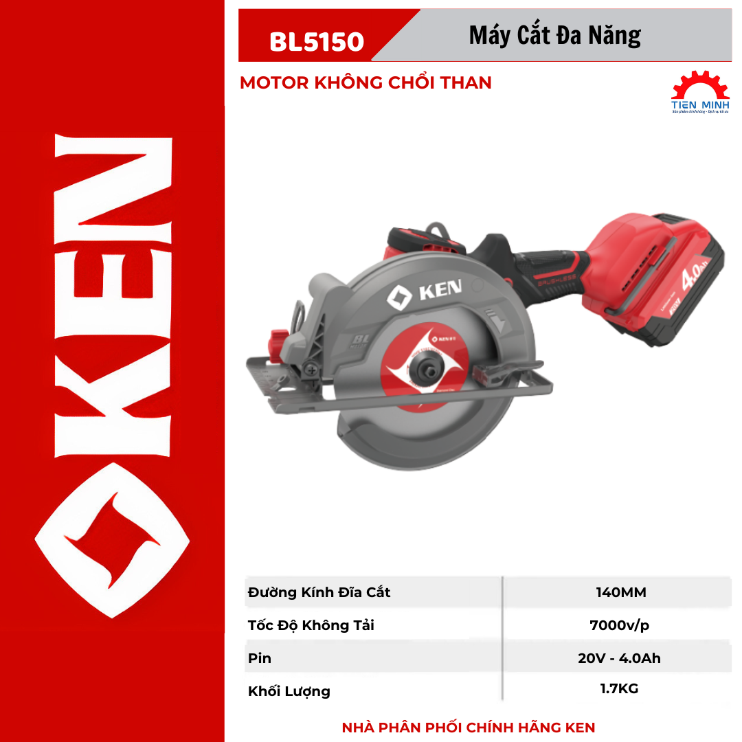 MÁY CẮT ĐA NĂNG 150MM PIN 20V KEN BL5150-40C (2 PIN, 1 SẠC)