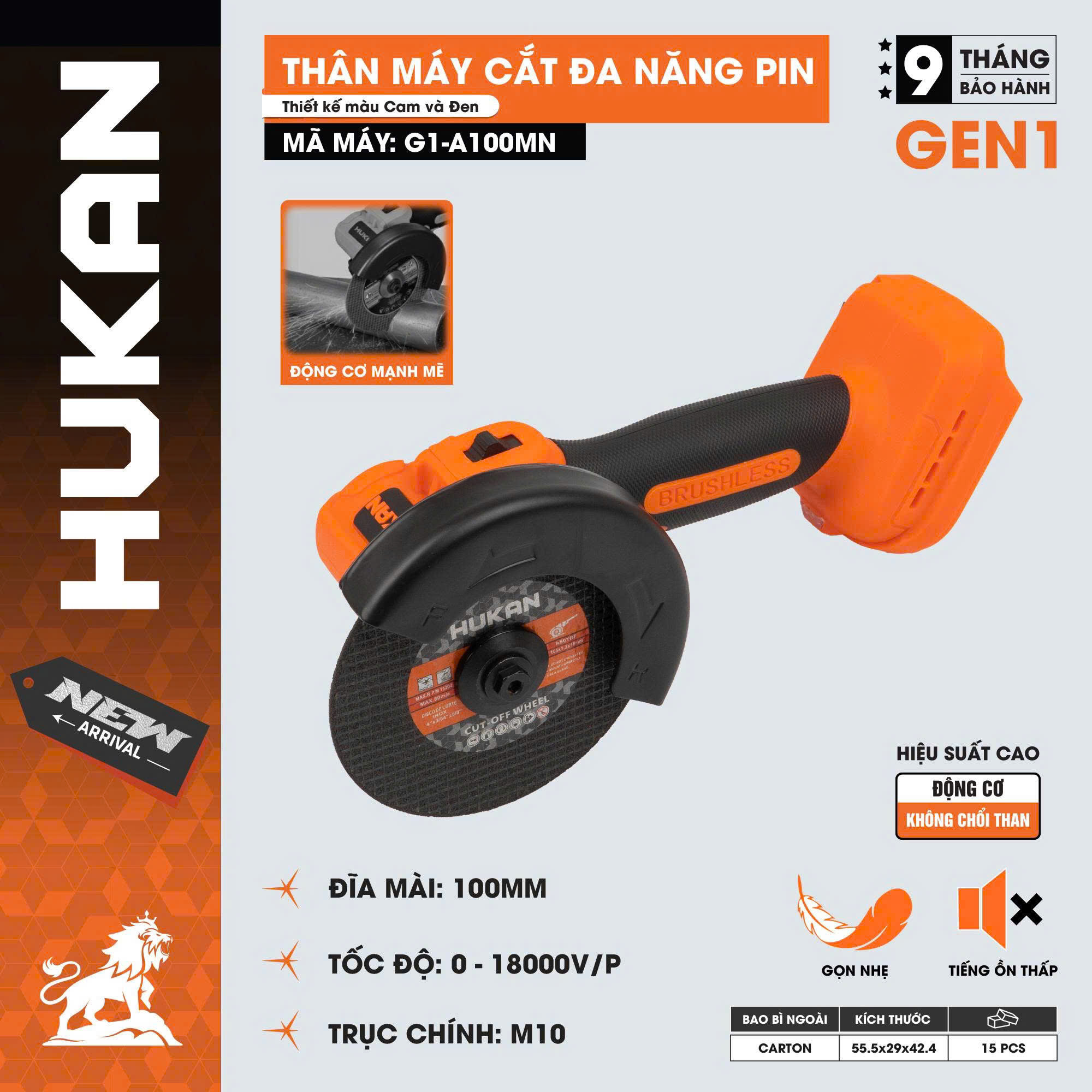 MÁY CẮT ĐA NĂNG MINI DÙNG PIN HUKAN G1-A100MN