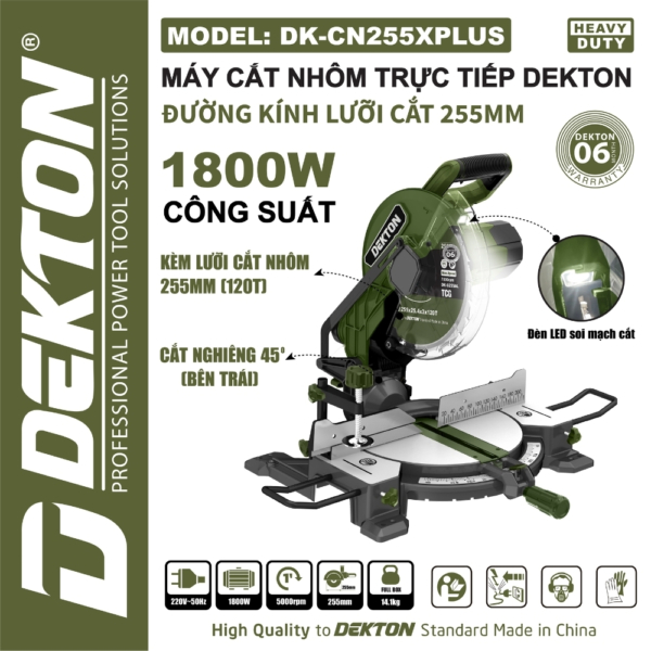 MÁY CẮT NHÔM DEKTON 255MM DK-CN255XPLUS