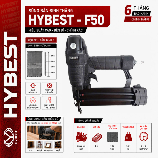 MÁY ĐÓNG ĐINH CẦM TAY HYBEST F50HB