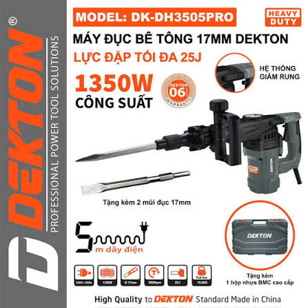 MÁY ĐỤC BÊ TÔNG 17MM 1350W DEKTON DK-DH3505PRO