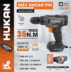 MÁY KHOAN DÙNG PIN 21V 35N.M HUKAN G1-KCT35