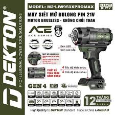 MÁY MỞ BULONG 950N.M DÙNG PIN 21V DEKTON M21-IW950XPROMAX