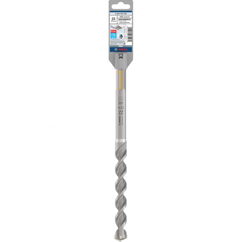Mũi khoan SDS-MAX 4 (22x200/320mm) (Bao bì Pro) 2608706786 Bosch