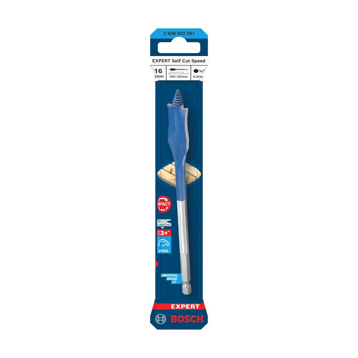 Mũi khoét gỗ đuôi cá SELFCUT 16x152mm 2608902091 Bosch