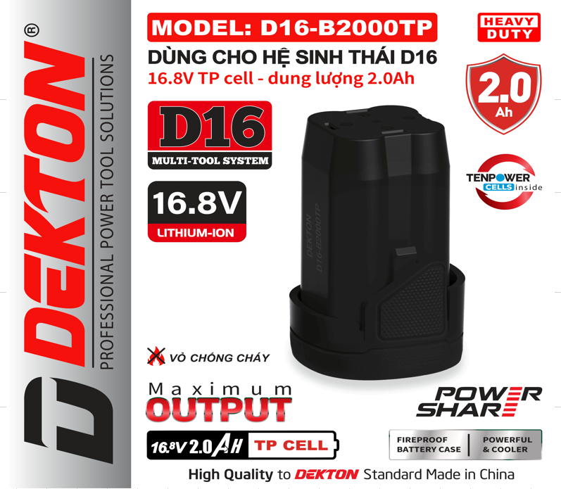 PIN 16.8V 2.0AH DEKTON D16-B2000TP