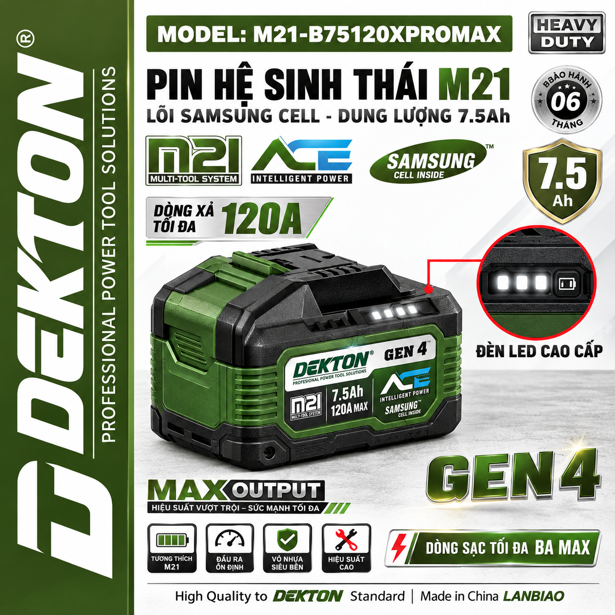 PIN 21V 7.5AH DEKTON M21-B75120XPROMAX