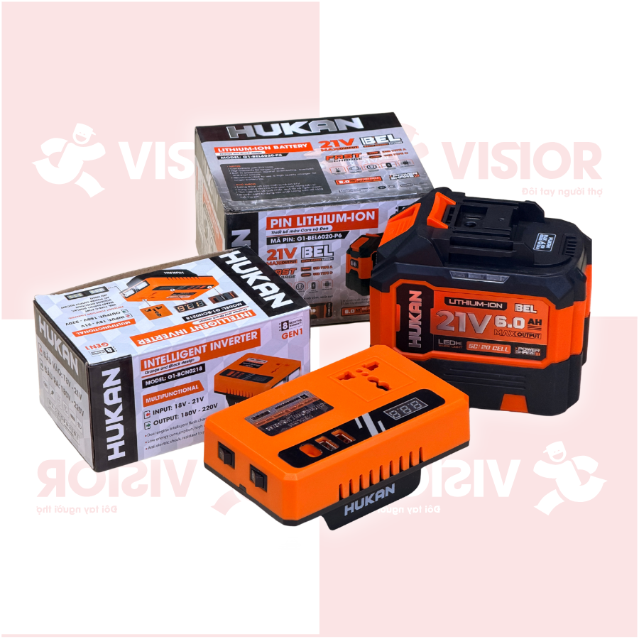 PIN LITHIUM-ION 20 CELL 6.0AH HUKAN G1-BEL6020-P6 TẶNG KÈM BỘ CHUYỂN NGUỒN HUKAN G1-BCN0218