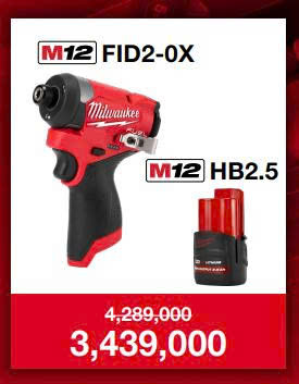 Q3/2025 SP COMBO MILWAUKEE MÁY VẶN VÍT PIN M12 FID2 - PIN M12 HB2.5
