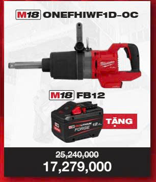 REDTOUR Q3/2025 MÁY VẶN BULONG MILWAUKEE M18 ONEFHIWF1D - 1 PIN M18 FB12