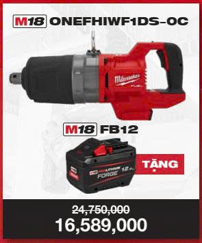 REDTOUR Q3/2025 MÁY VẶN BULONG MILWAUKEE M18 ONEFHIWF1DS - 1 PIN M18 FB12
