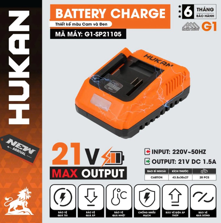 SẠC NHANH 1.5AH HUKAN G1-SP21105