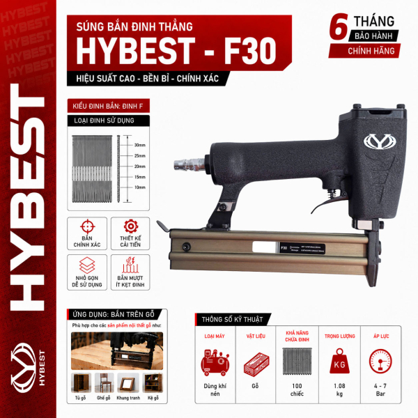 SÚNG BẮN ĐINH CẦM TAY HYBEST F30HB