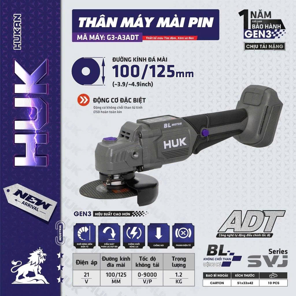 THÂN MÁY MÀI PIN 21V HUKAN G3-A3ADT (GEN 3)