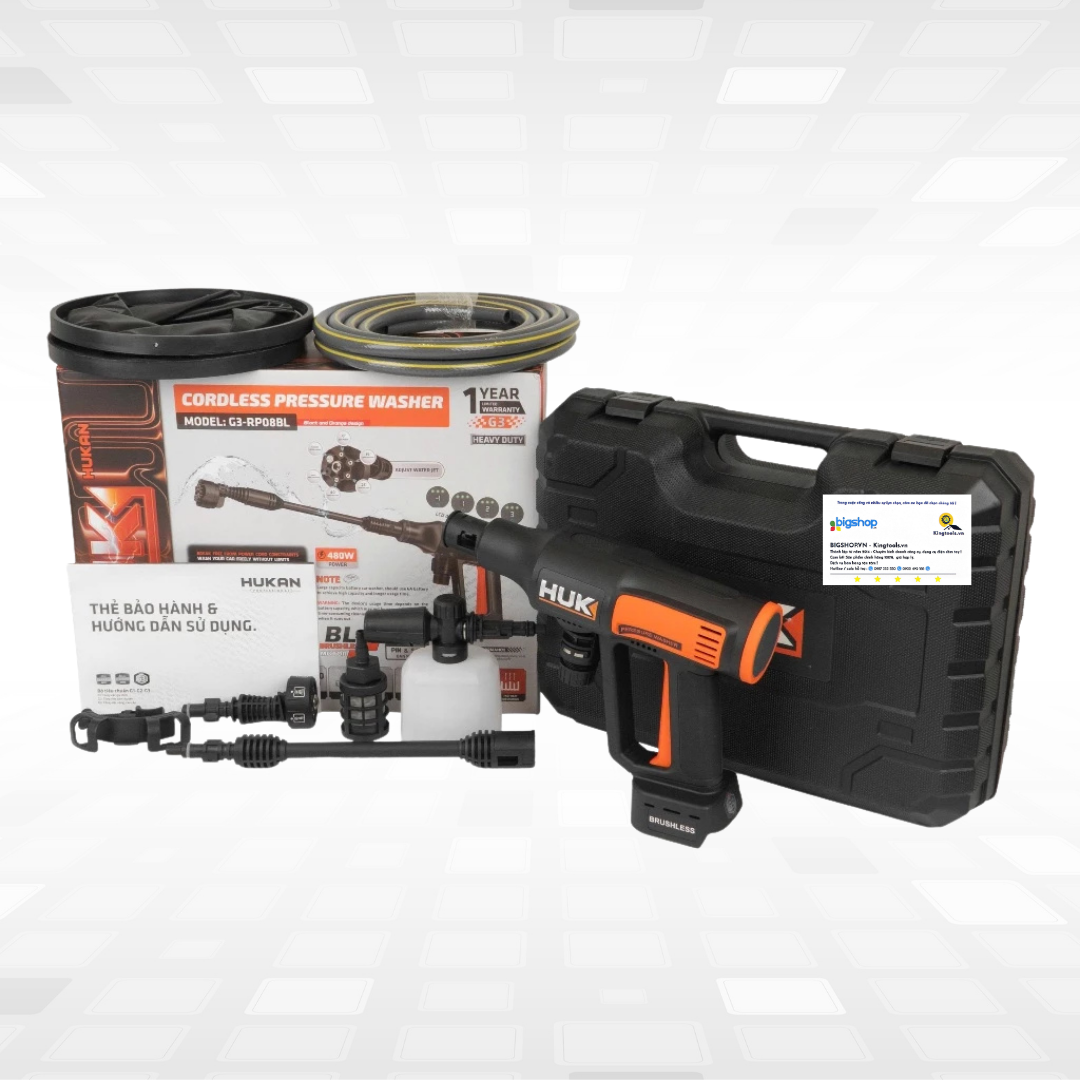 THÂN MÁY RỬA XE DÙNG PIN 21V HUKAN G3-RP08BL (GEN 3)