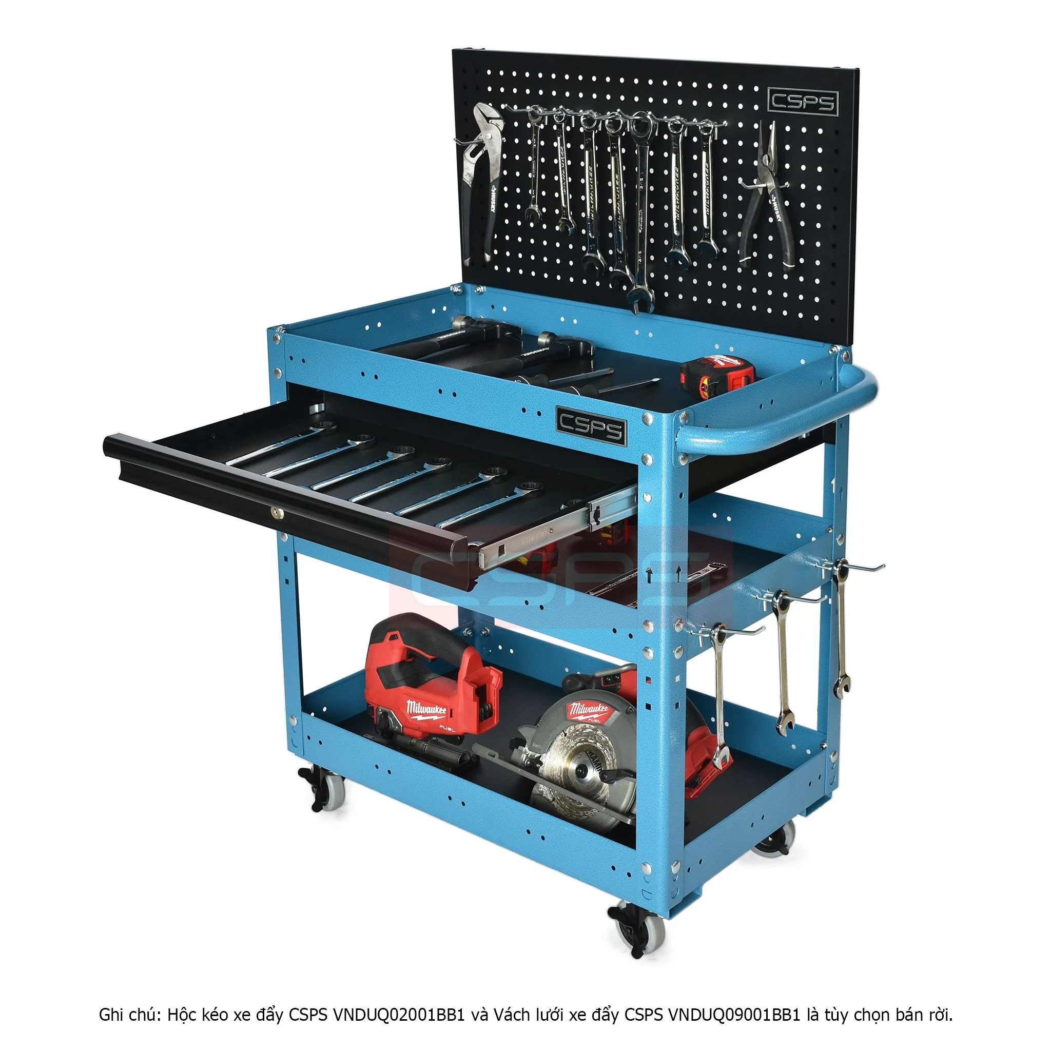 XE ĐẨY CSPS 3 NGĂN - 71CM MÀU XANH