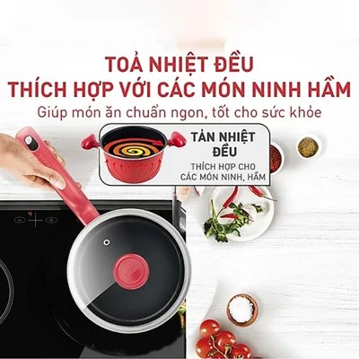 Nồi cán dài quánh chống dính đáy từ Tefal So Chef G1352395 18cm