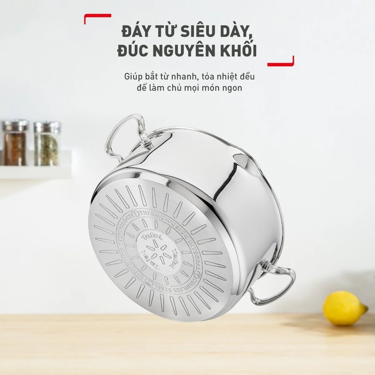 Bộ 3 nồi đáy từ Tefal Duetto Plus G719S674(Quánh 16cm - 1.4L, Nồi 20cm - 2.8L, Nồi 24cm - 4.9L)