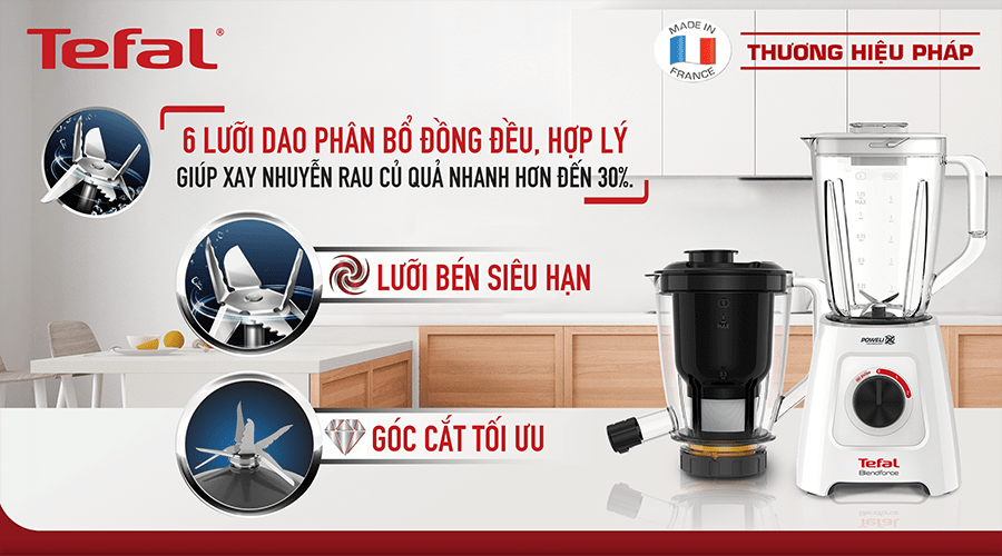 Máy xay sinh tố kết hợp máy ép Tefal BL42Q166