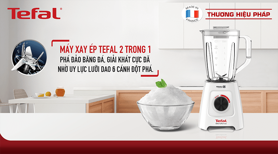 Máy xay sinh tố kết hợp máy ép Tefal BL42Q166