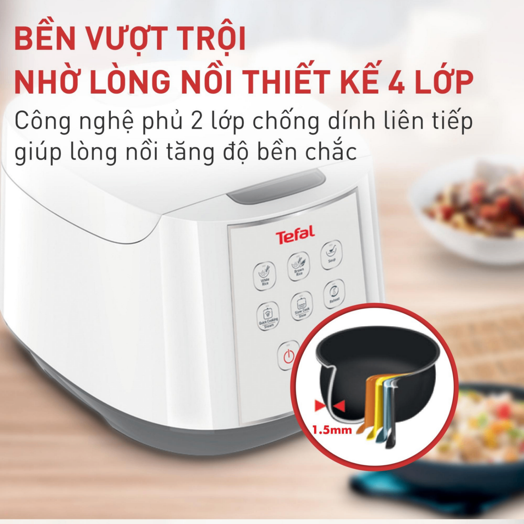 Nồi cơm điện tử Tefal RK732168 - 1.8L, 750W