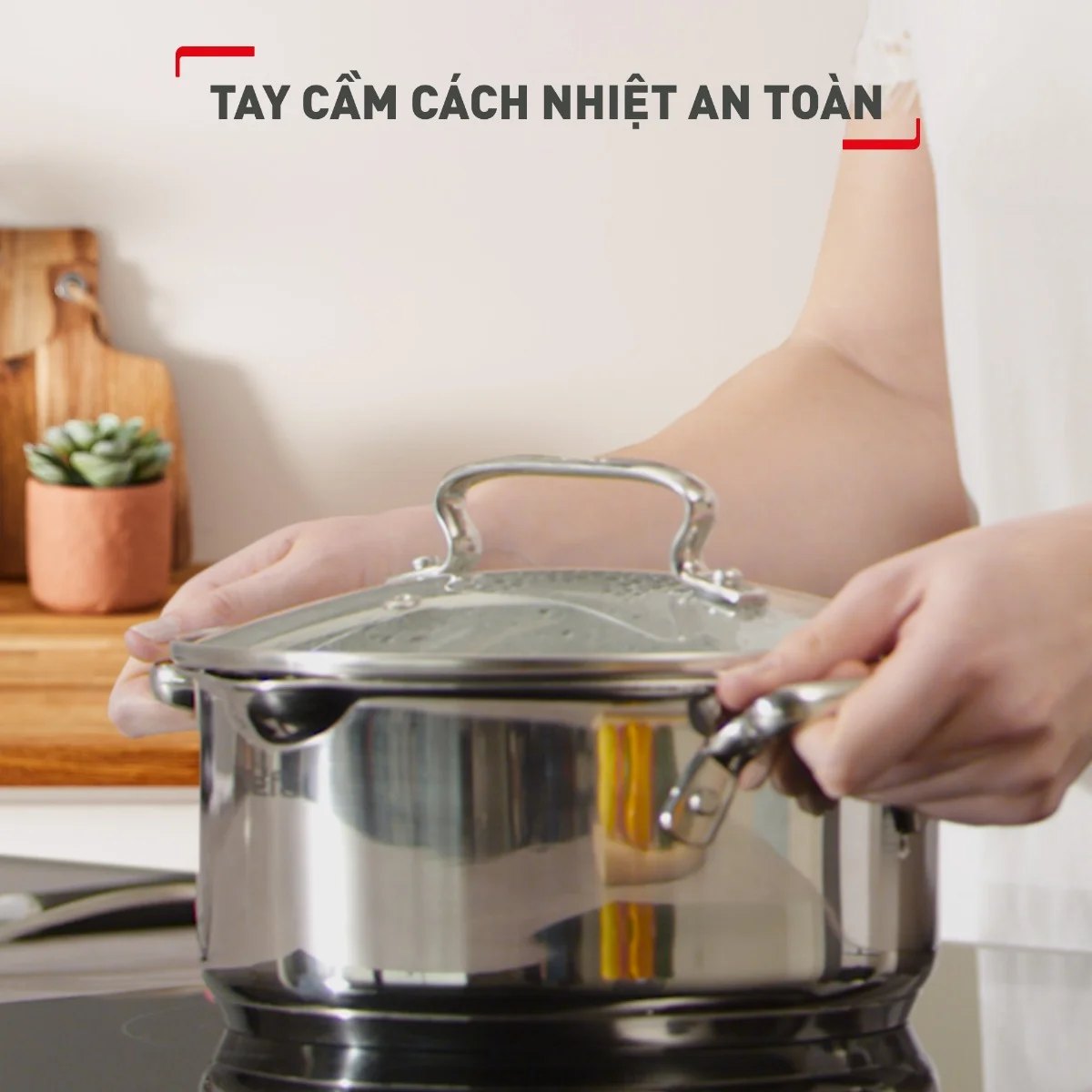 Bộ 3 nồi đáy từ Tefal Duetto Plus G719S674(Quánh 16cm - 1.4L, Nồi 20cm - 2.8L, Nồi 24cm - 4.9L)