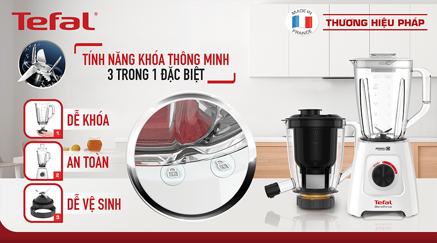 Máy xay sinh tố kết hợp máy ép Tefal BL42Q166