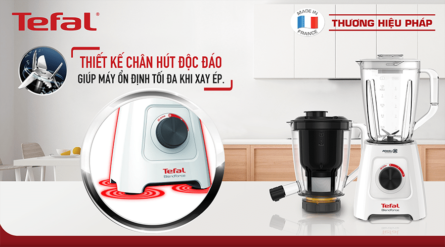 Máy xay sinh tố kết hợp máy ép Tefal BL42Q166