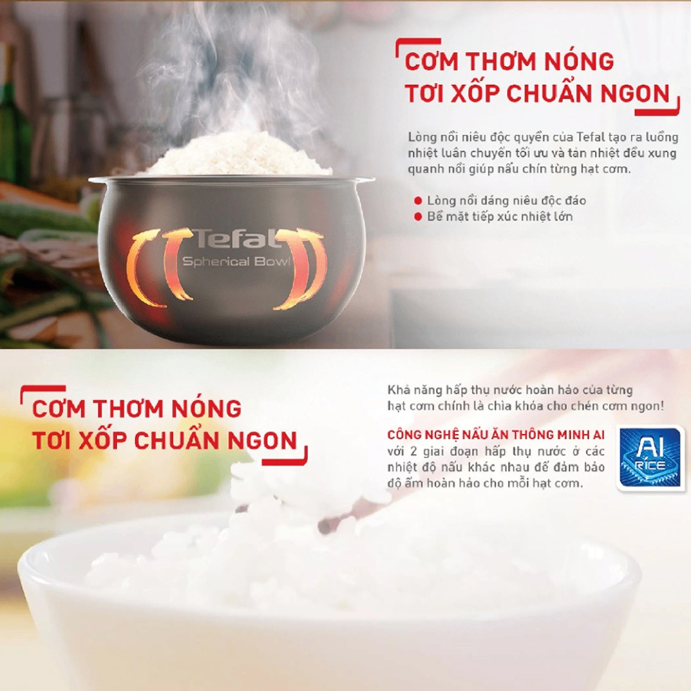 Nồi cơm điện tử Tefal 1.8 lít RK736B68