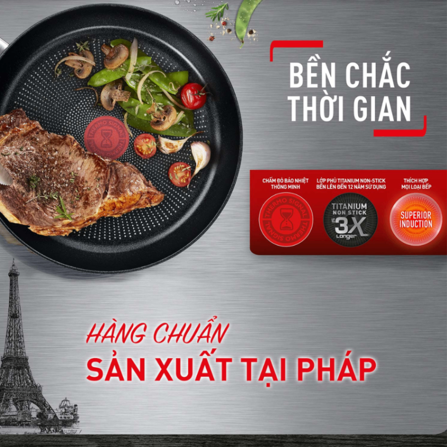 Chảo chiên chống dính đáy từ Tefal Ultimate G2680472 24cm, Nhập Pháp