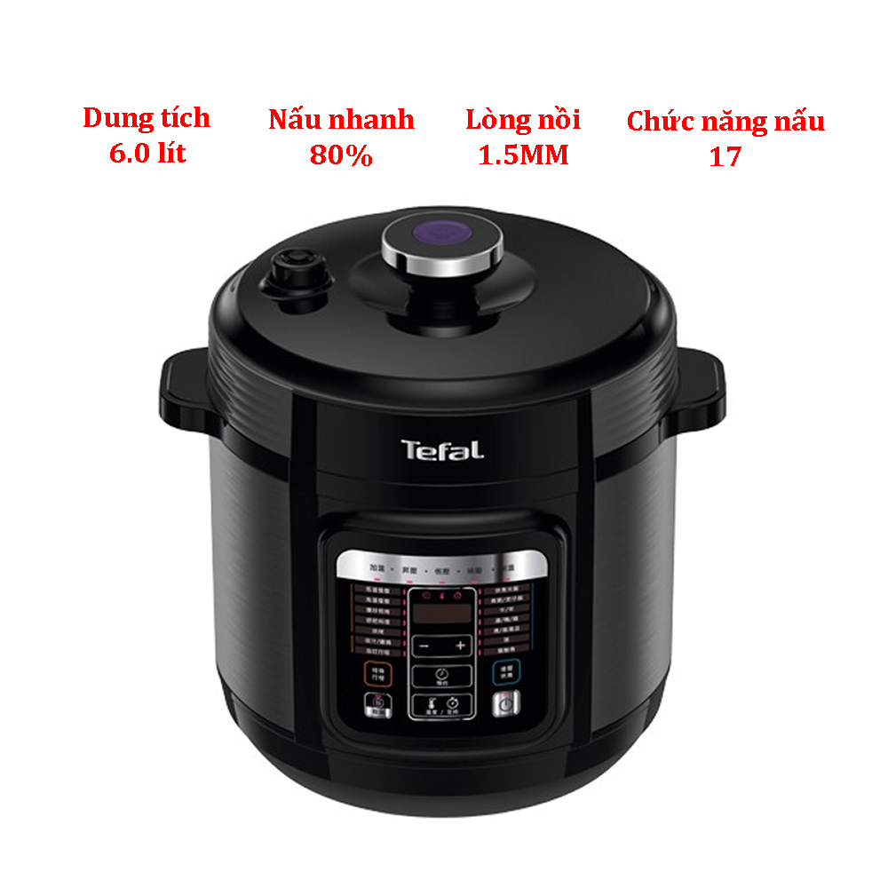 Nồi áp suất điện tử đa năng Tefal CY601868, 6L, 1000W, 15 chức năng nấu