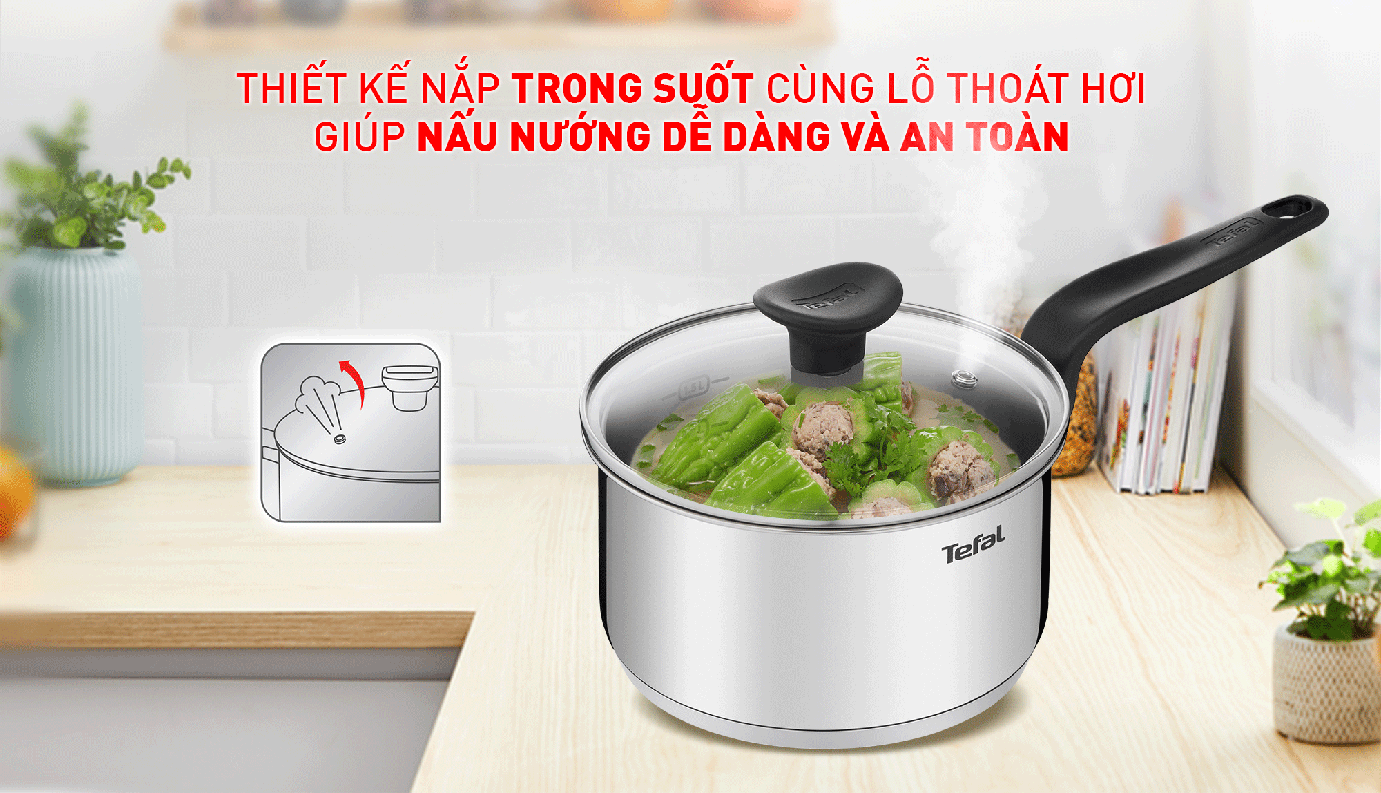 Bộ nồi inox Tefal Primary E3086S74 16/20/24cm