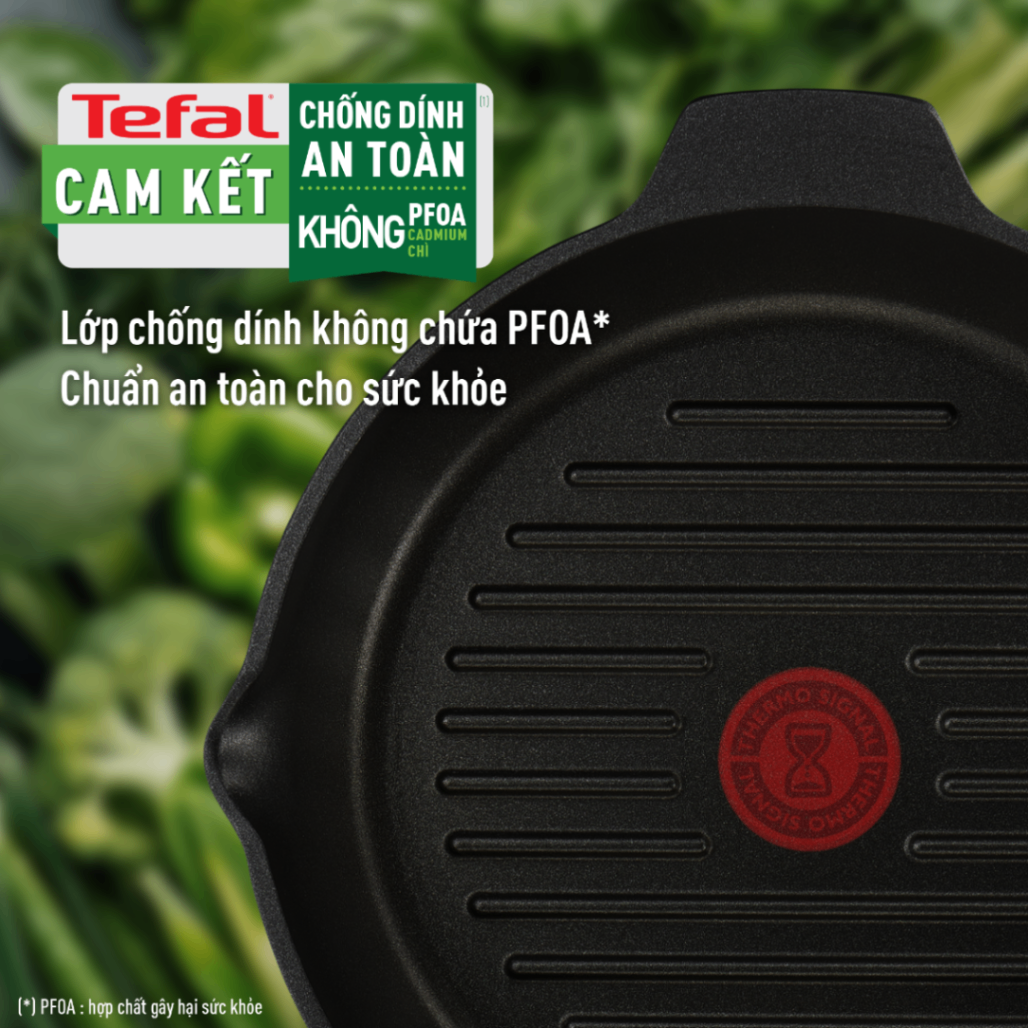 Chảo đúc cao cấp nướng, chiên Tefal Robusto có miệng rót 26cm E2494044