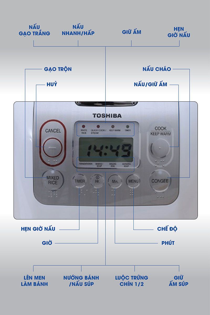 Nồi cơm điện tử Toshiba RC-10NMFVN(WT)