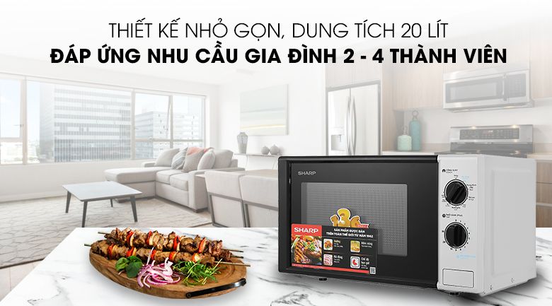 Thiết kế Lò vi sóng R-G225VN-BK 20 lít