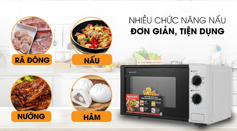 Chức năng Lò vi sóng R-G225VN-BK 20 lít