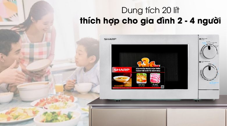 Gọn đẹp - Lò vi sóng R-209VN-SK 20 lít