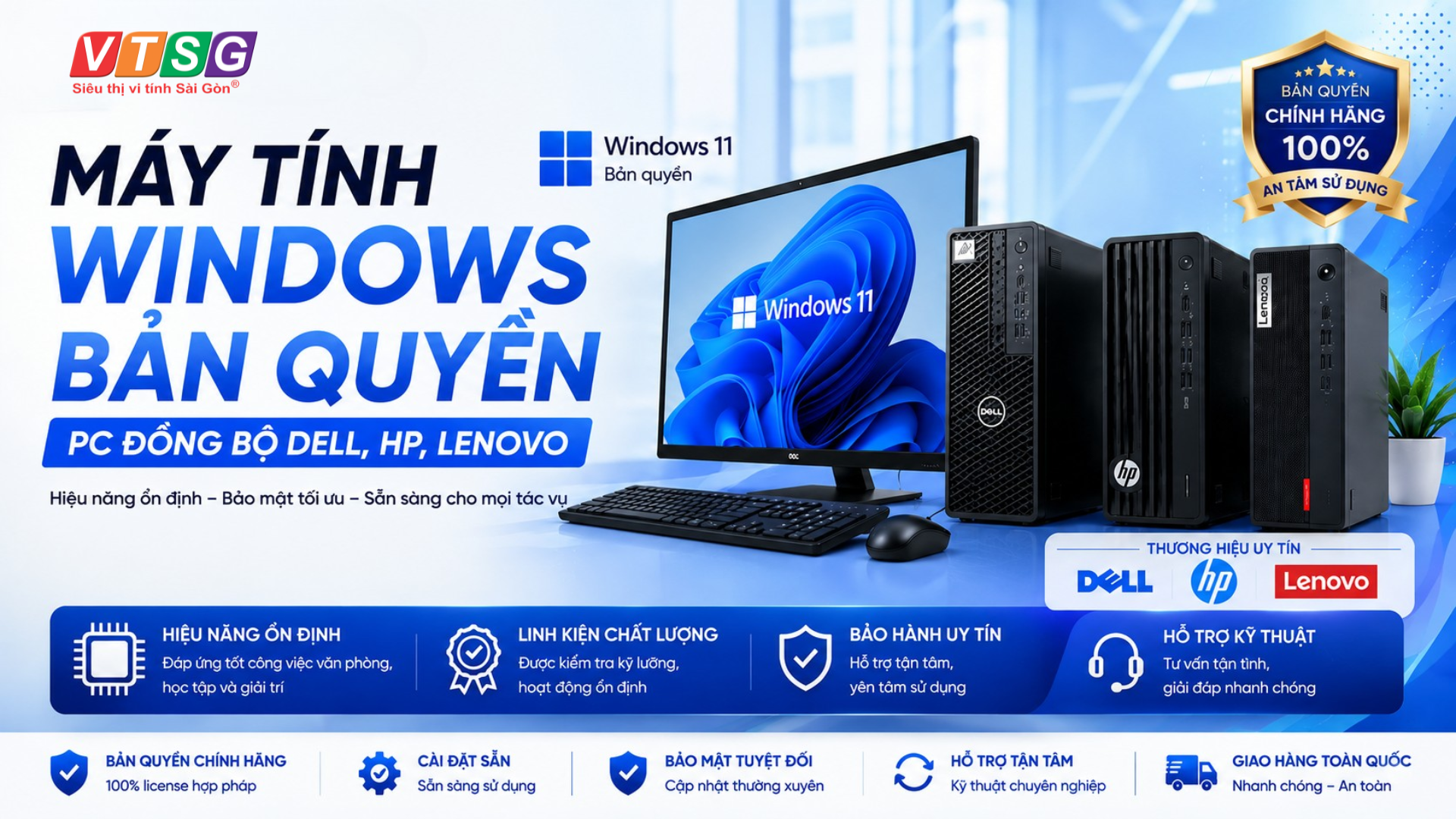 Máy Tính Windows Bản Quyền – PC Đồng Bộ Dell, HP, Lenovo