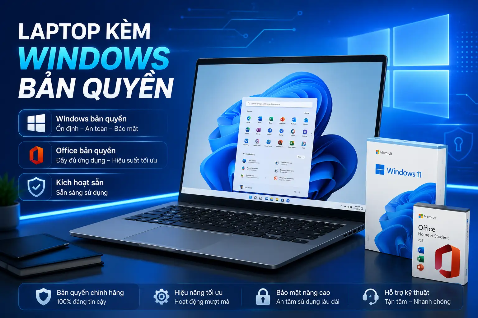 Laptop kèm Windows bản quyền